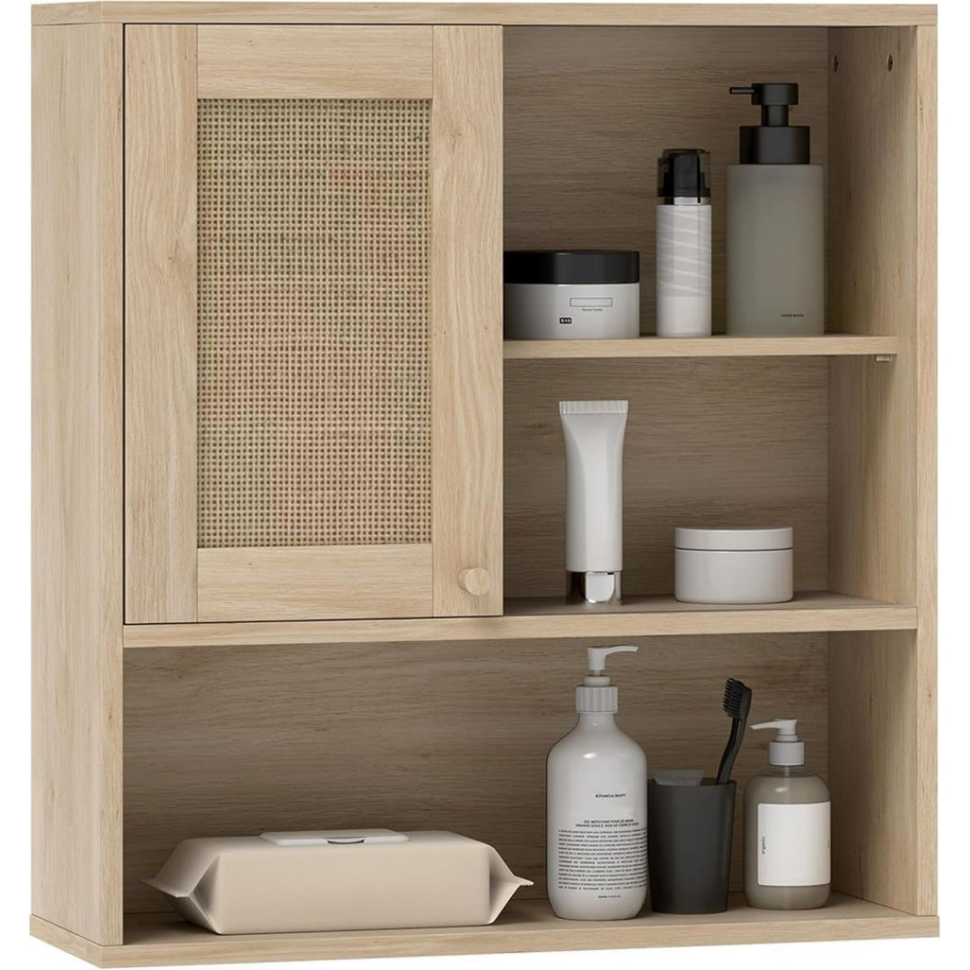 Armoire Suspendue Murale en Panneau de Particules, Finition Naturel