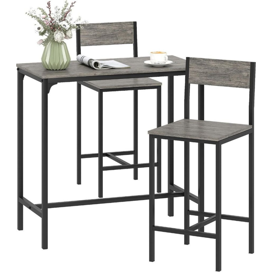 Ensemble compose d'une table rectangulaire et de deux tabourets – Tabouret de Bar